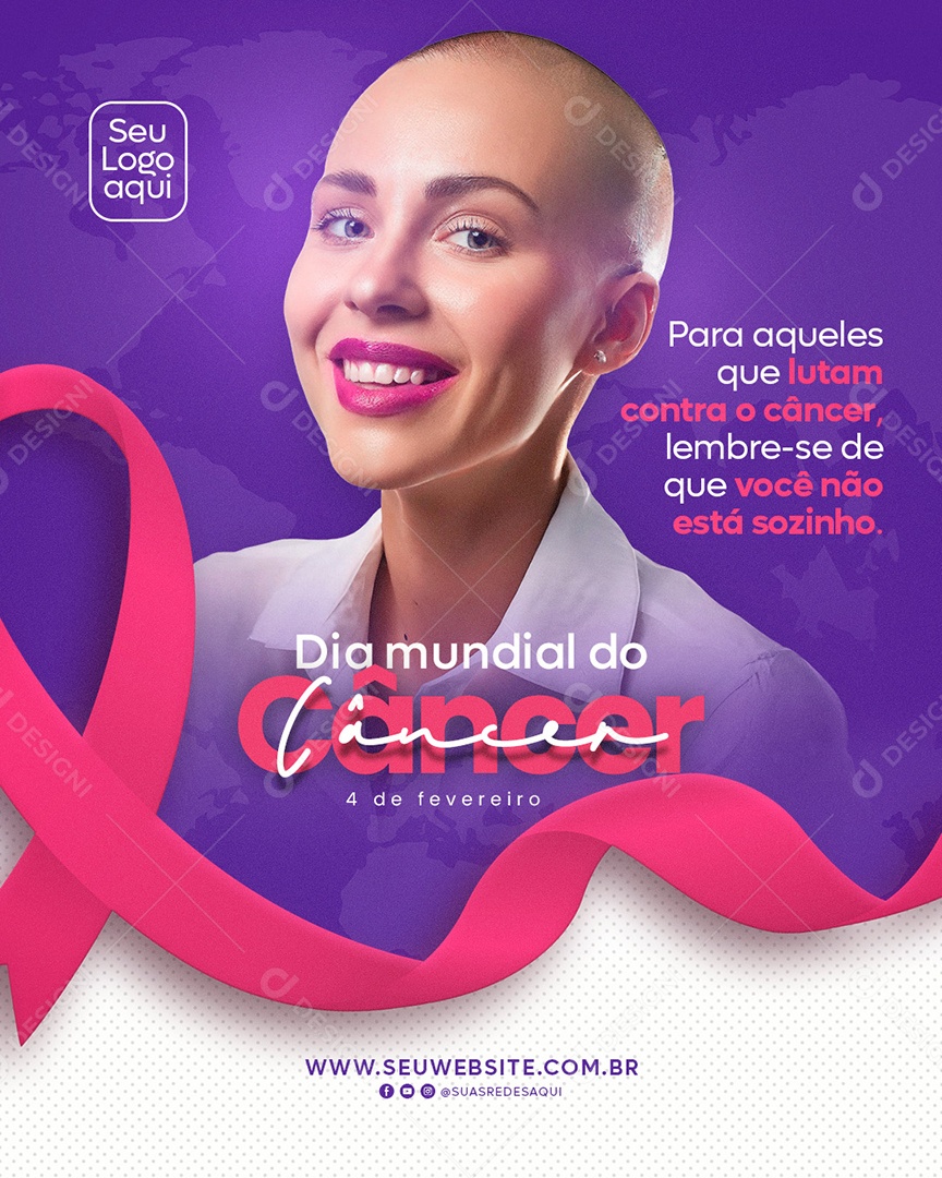 Social Media Story Dia Mundial Do Câncer Você Não Está Sozinho PSD Editável