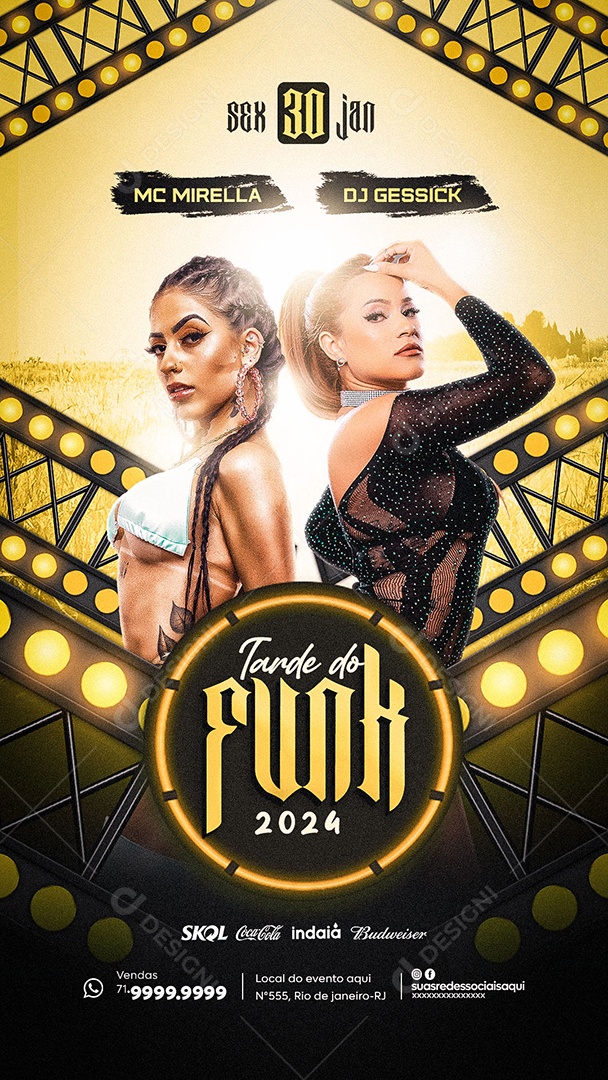 Social Media Flyer Story Tarde De Funk 2024 PSD Editável