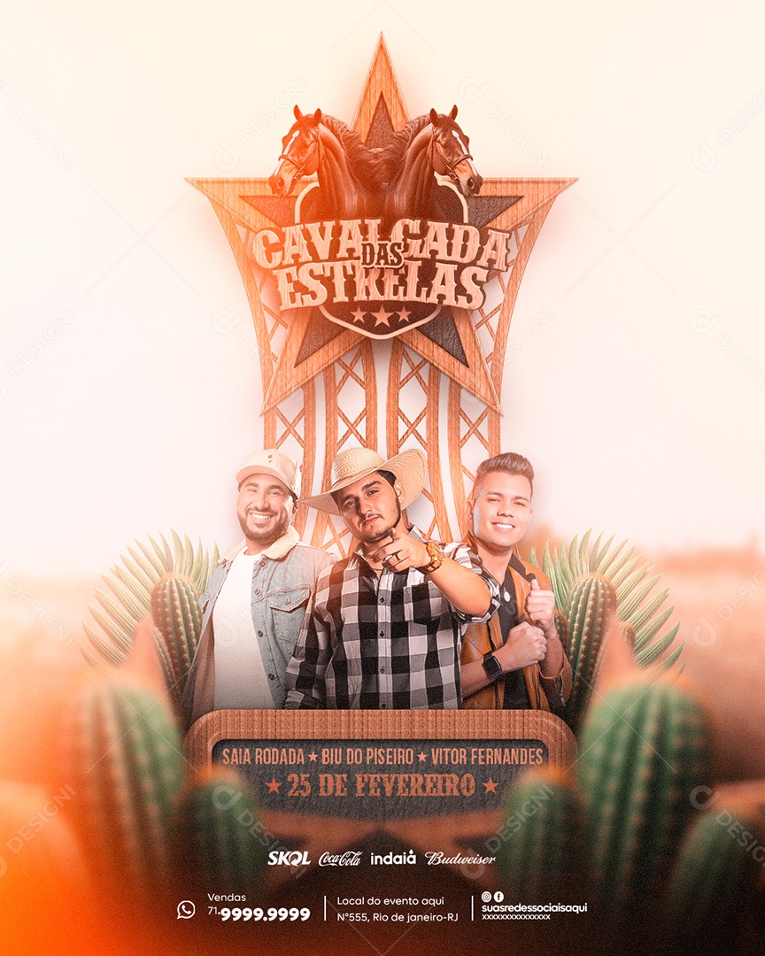 Social Media Flyer Story Cavalgada Das Estrelas PSD Editável