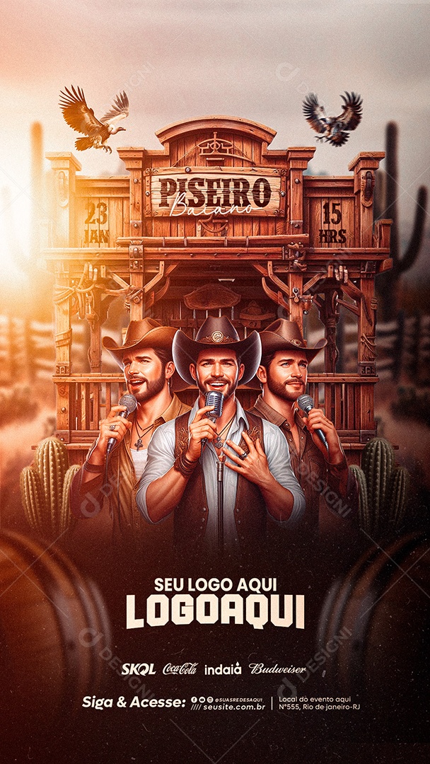 Flyer Story Piseiro Baiano Social Media PSD Editável