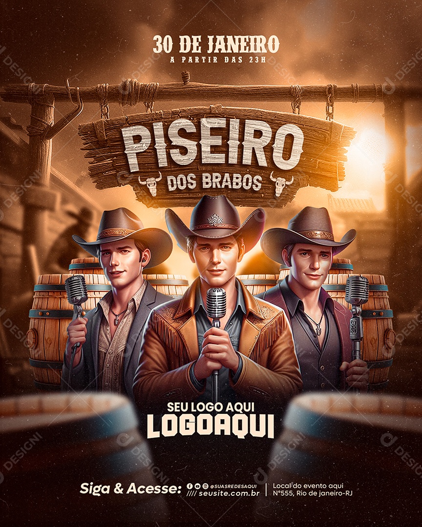 Social Media Flyer Story Piseiro Dos Brabos PSD Editável