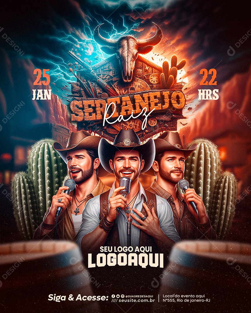Flyer Story Sertanejo Raiz Social Media PSD Editável