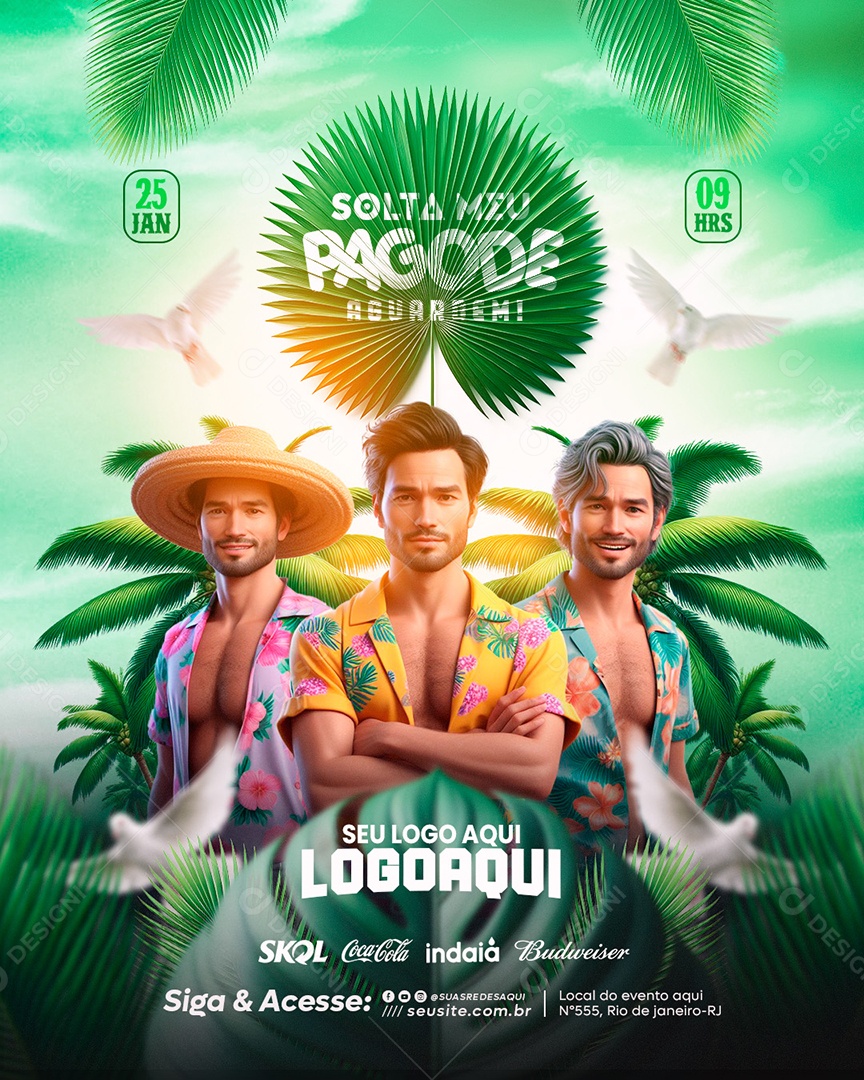 Social Media Flyer Story Solta Meu Pagode Aguardem PSD Editável