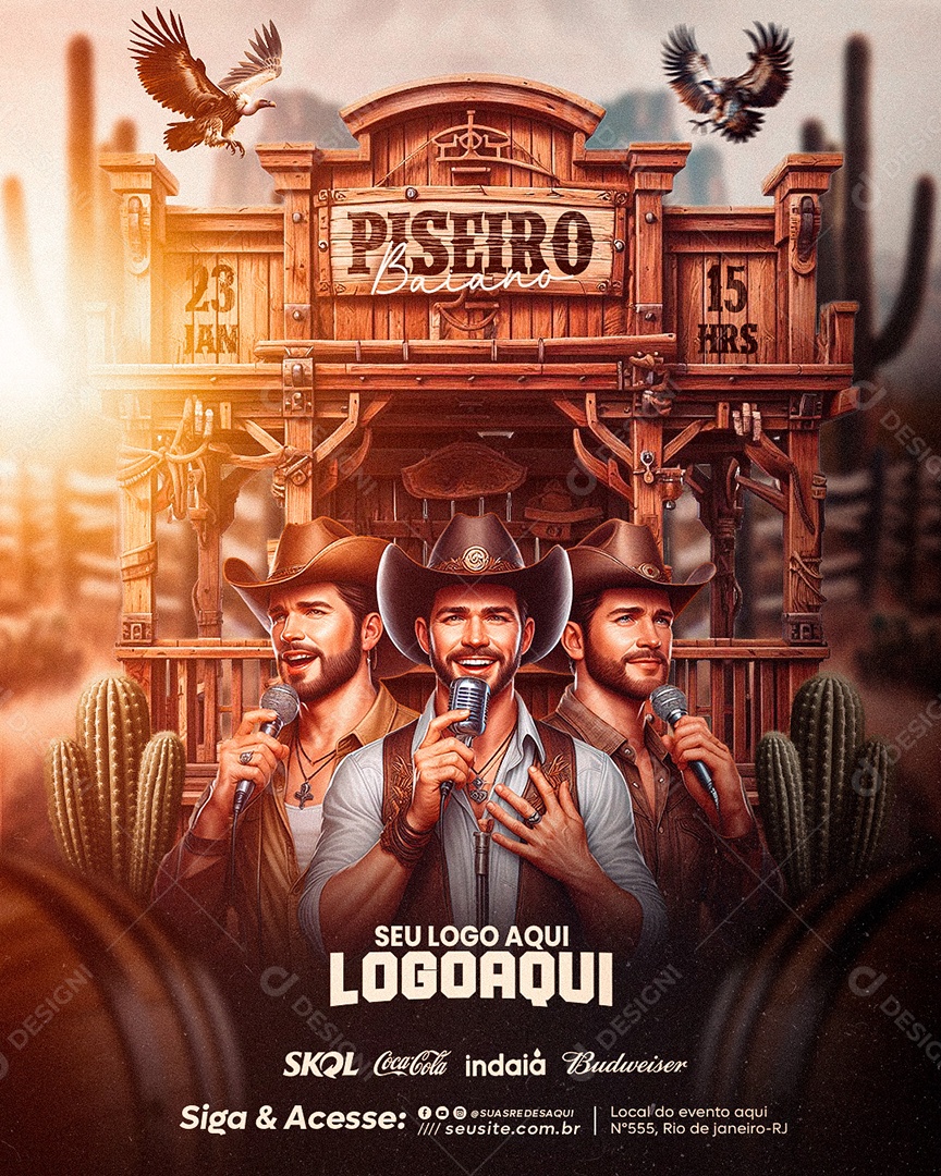 Social Media Flyer Story Piseiro Baiano PSD Editável