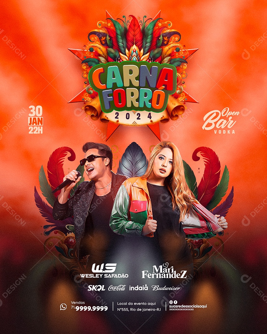 Social Media Flyer Story Carna Forró 2024 PSD Editável
