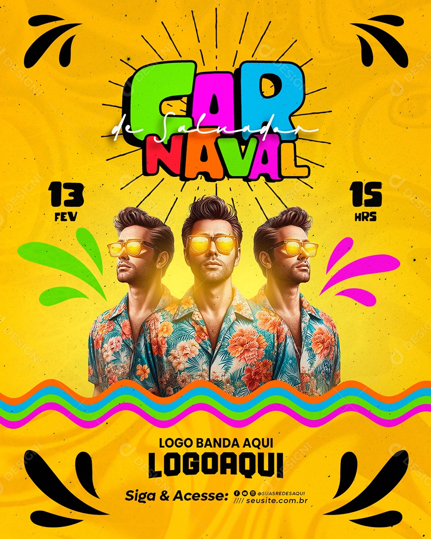 Social Media Flyer Story Carnaval De Salvador PSD Editável