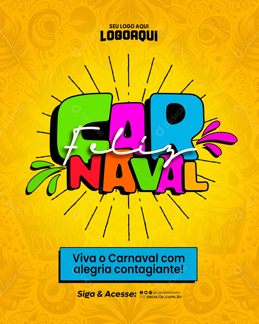 Social Media Feliz Carnaval Com Alegria Contagiante PSD Editável