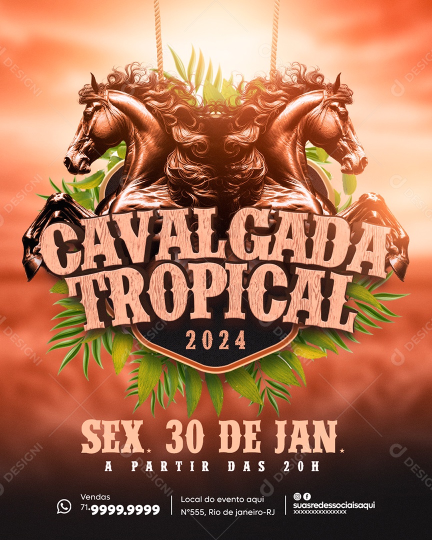 Social Media Flyer Story Cavalgada Tropical 2024 PSD Editável