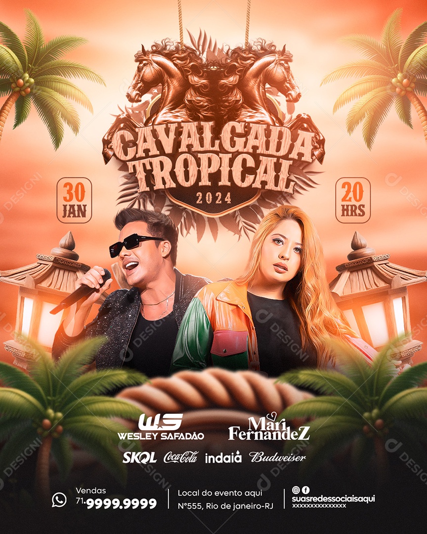 Social Media Flyer Story Cavalgada Tropical PSD Editável
