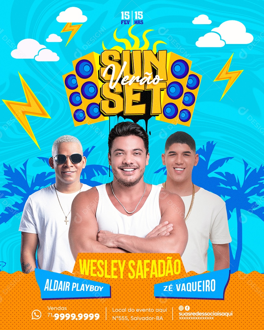 Social Media Flyer Story Sunset Verão O Melhor Evento Da Região Nordeste PSD Editável