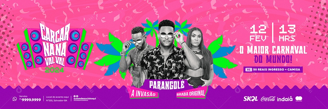 Social Media Flyer Banner Carnaval 2024 O Maior Carnaval Do Mundo PSD Editável