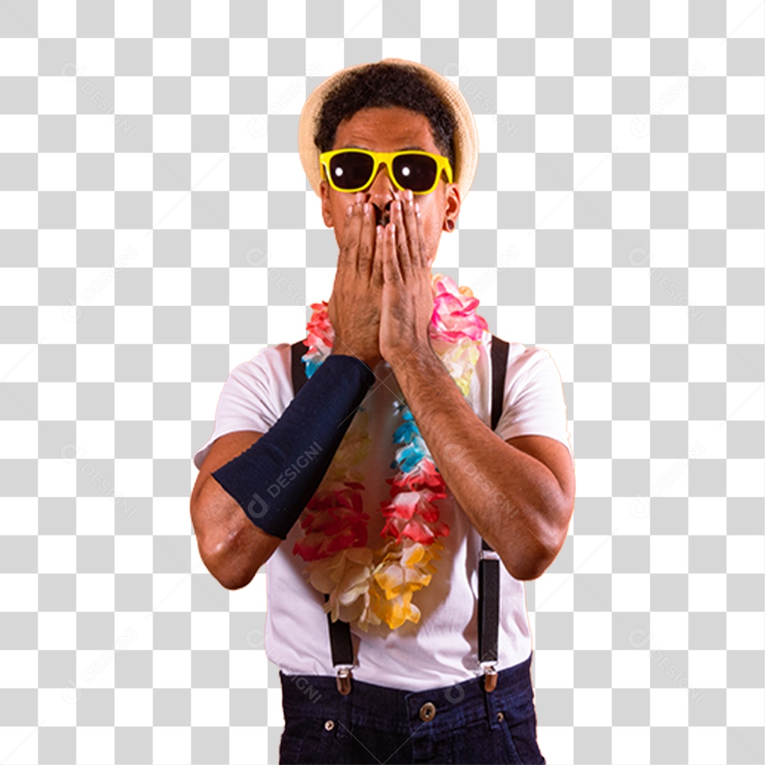 Homem com Fantasia de Carnaval PNG Transparente