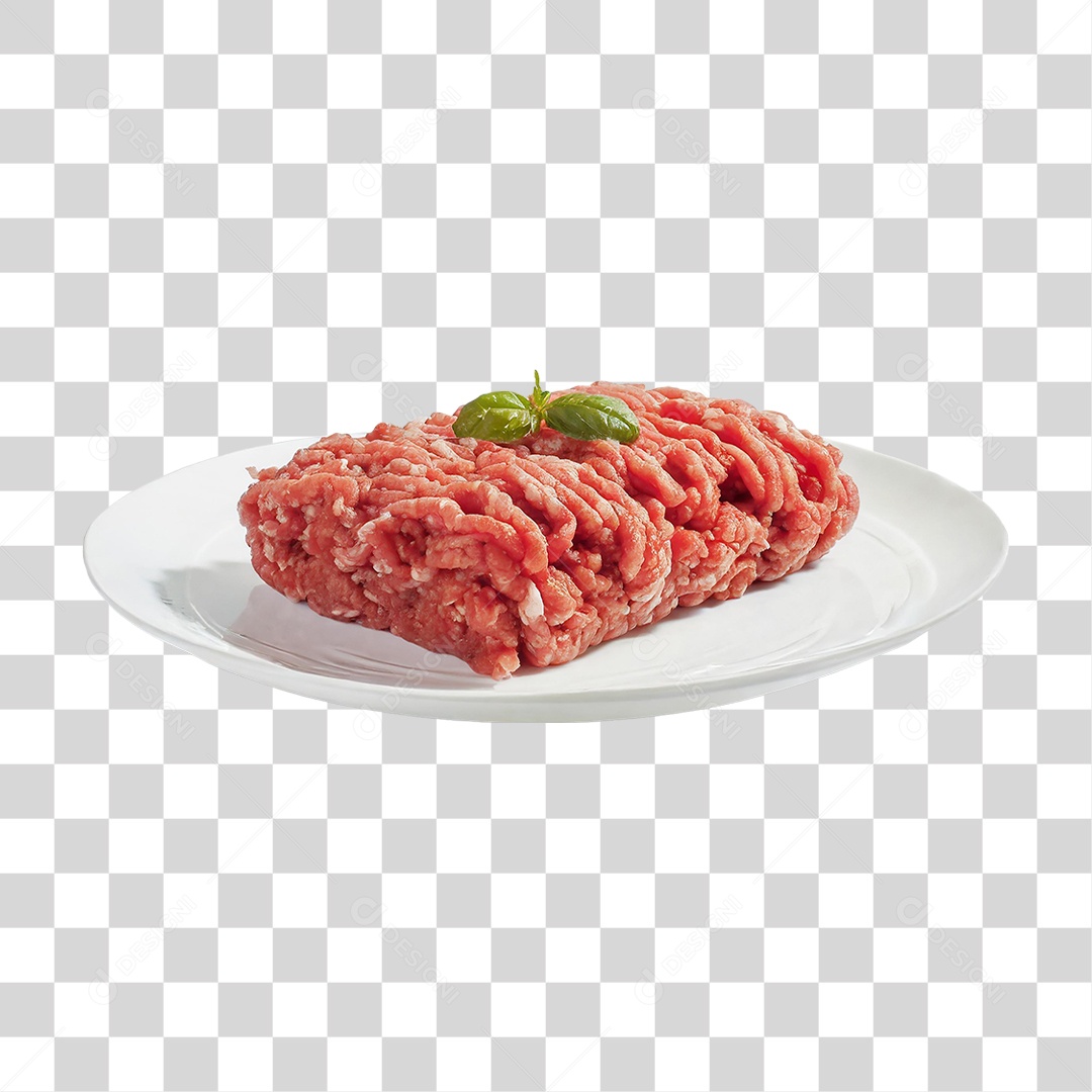Carne Moída em Prato Branco PNG Transparente