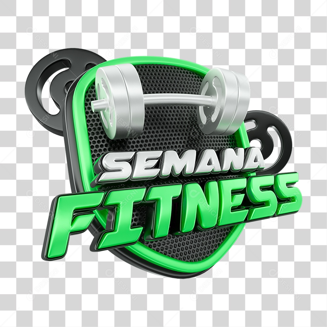 Selo 3D Semana Fitness PNG Transparente