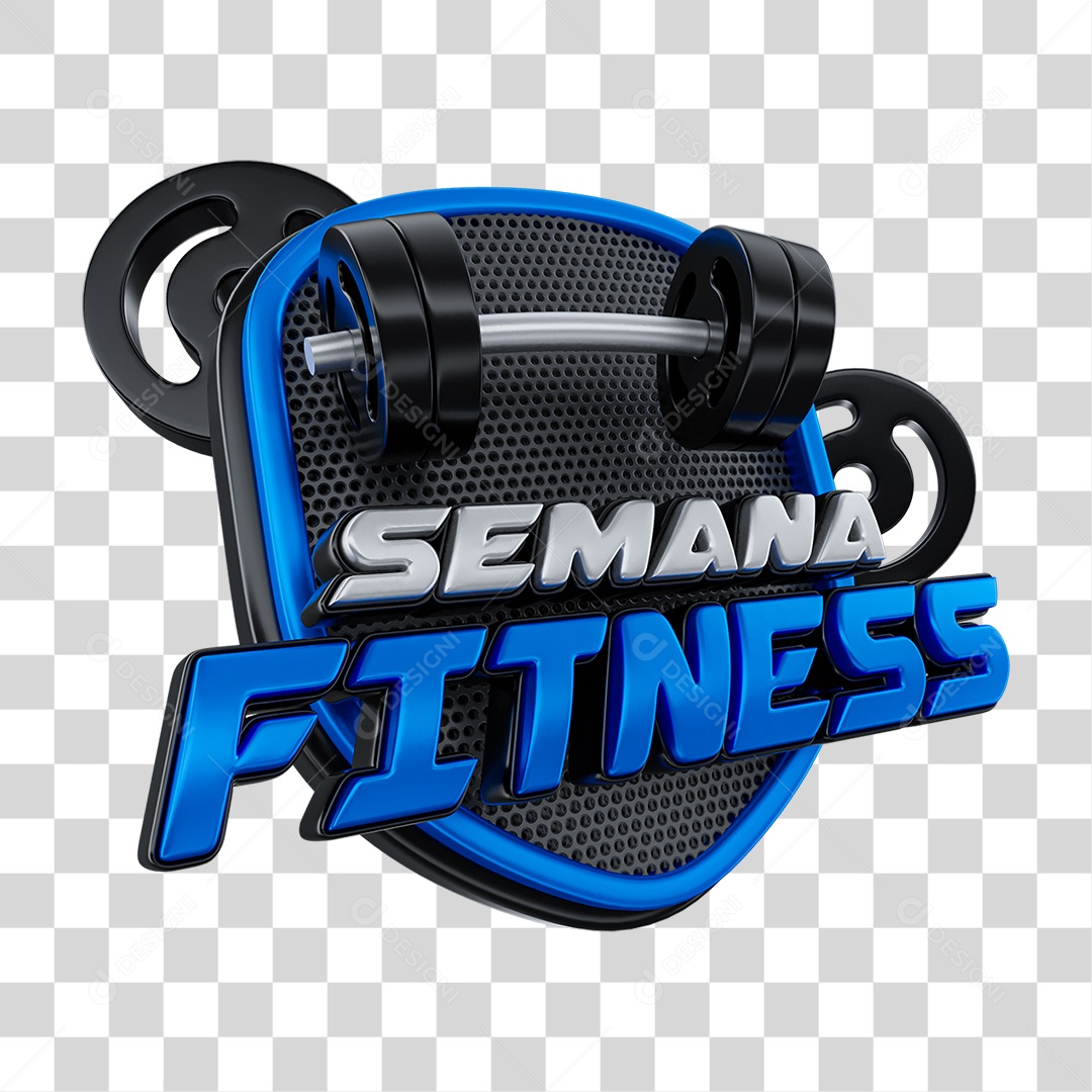 Selo 3D Semana Fitness PNG Transparente