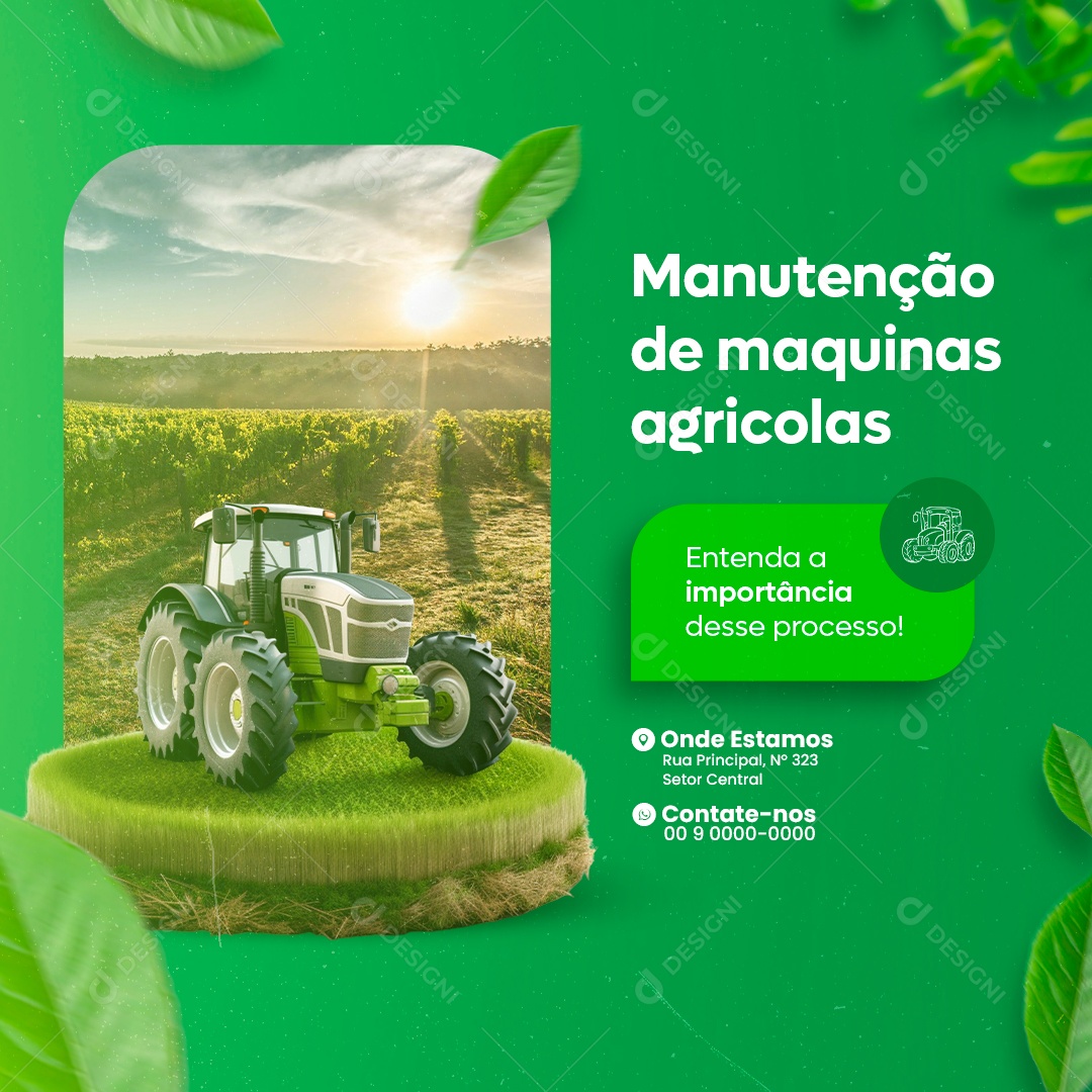 Agronegócios Manutenção de maquinas agricolas Entenda a importância Social Media PSD Editável