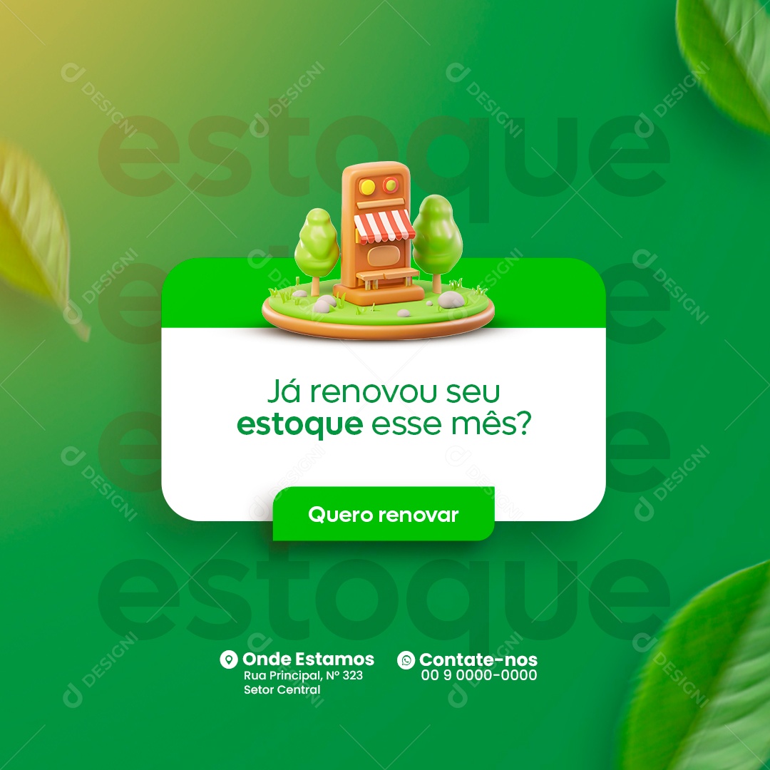 Agronegócios Já renovou seu estoque esse mês Quero renovar Social Media PSD Editável