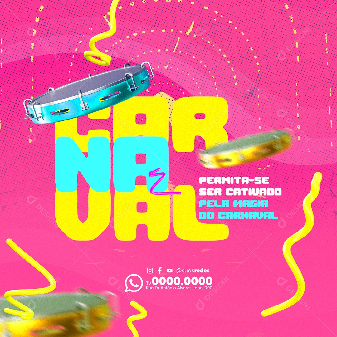Carnaval Permita se ser Cativado pela Magia do Carnaval Social Media PSD Editável