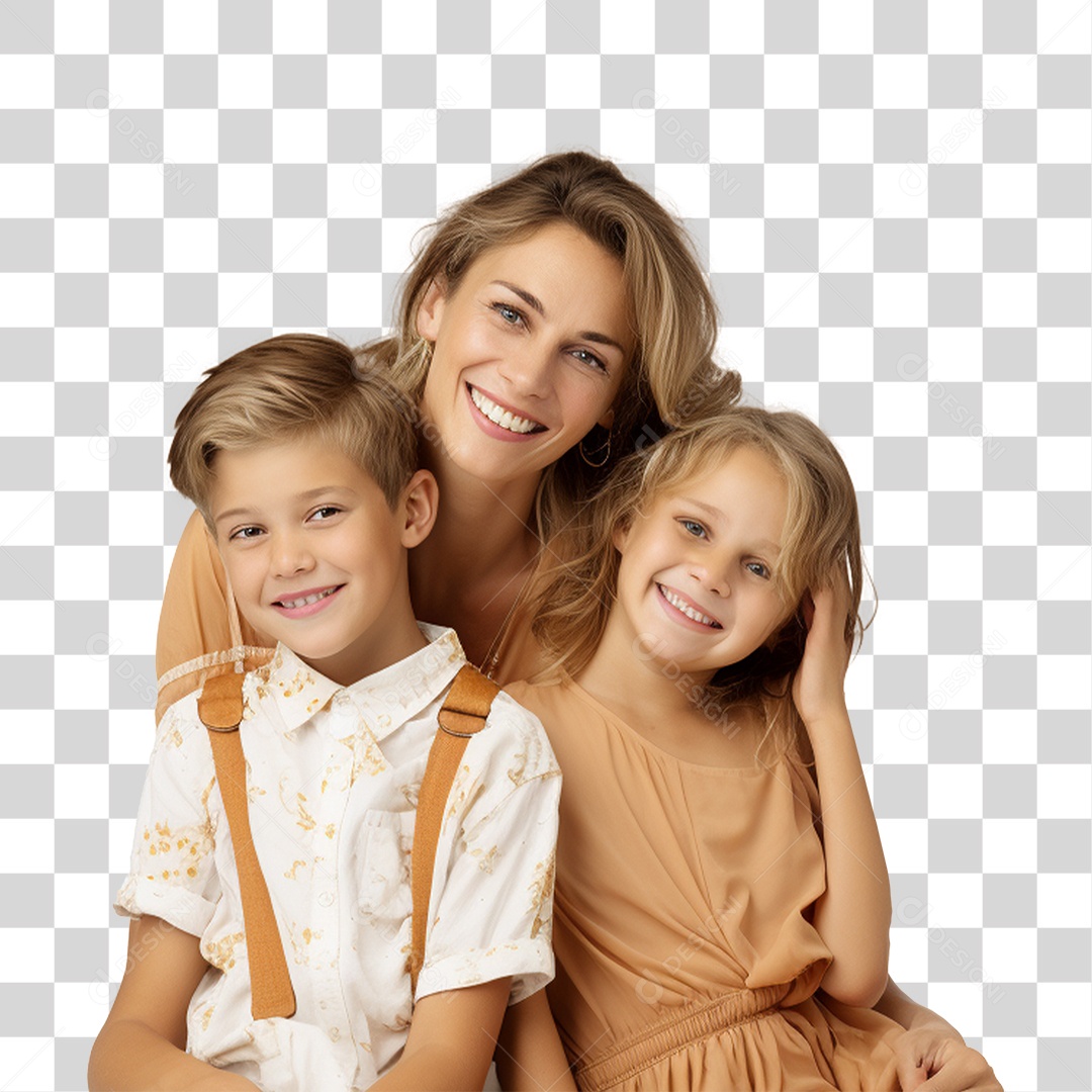 Família Mãe e Filhos PNG Transparente