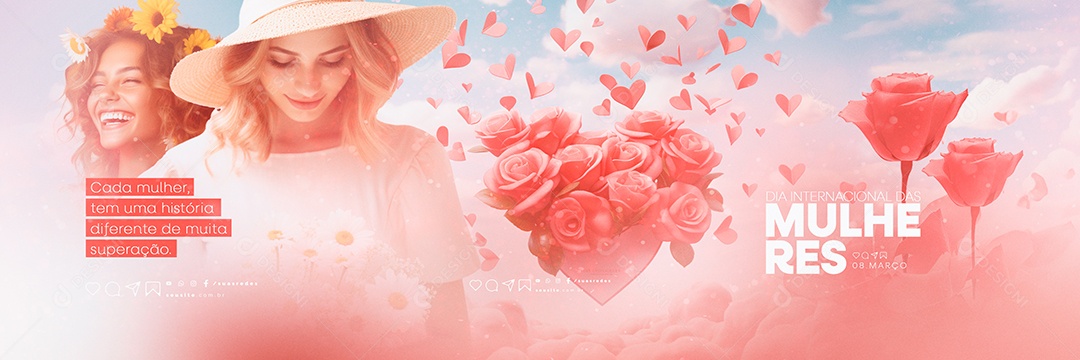 Carrossel Dia Internacional das Mulheres 08 De Março Social Media PSD Editável