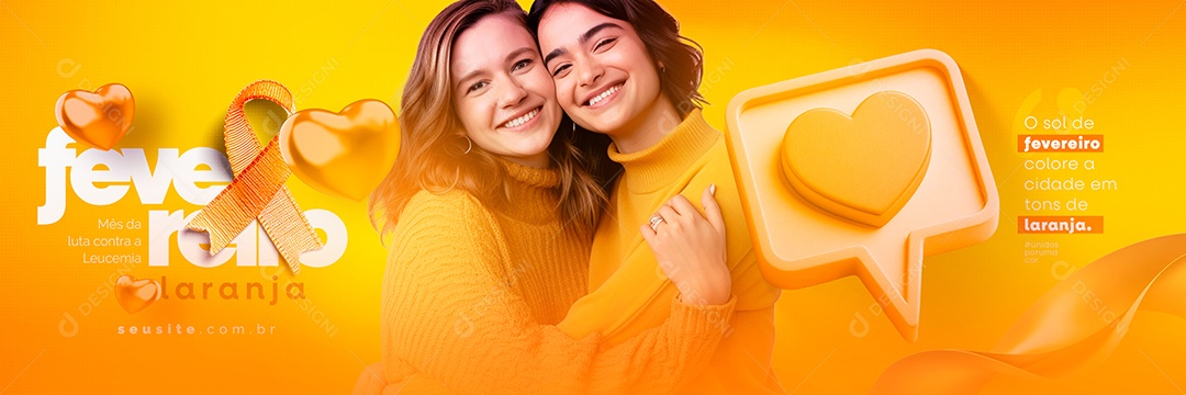 Social Media Carrossel Fevereiro Laranja Mês da luta contra a Leucemia PSD Editável