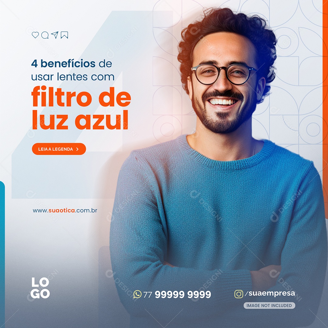 Social Media Lentes Com Filtro Ótica PSD Editável