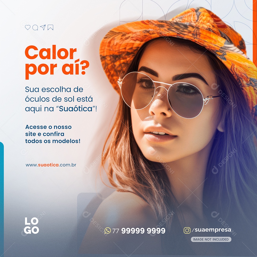 Escolha De Óculos Ótica Social Media PSD Editável