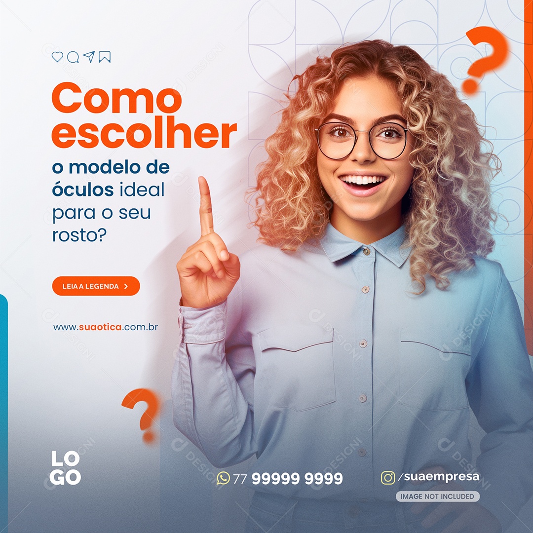 Social Media Modelo De Óculos PSD Editável