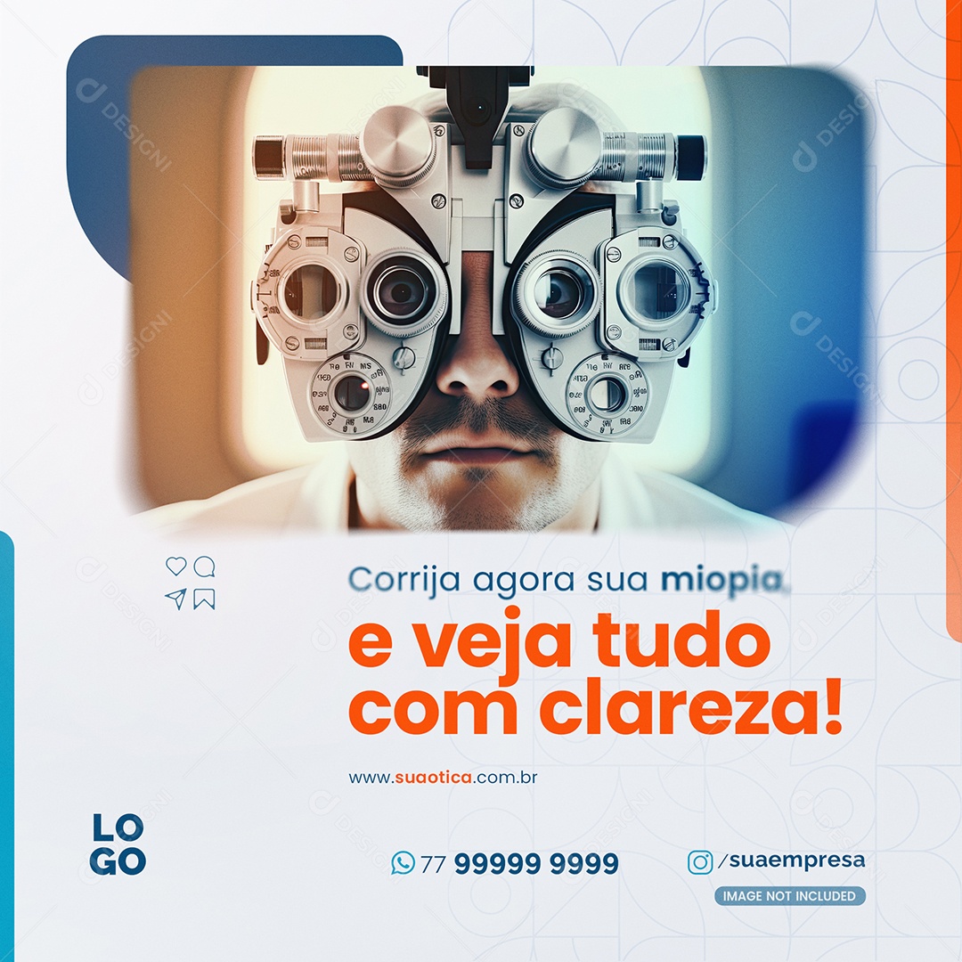 Social Media Miopia Veja Com Clareza PSD Editável