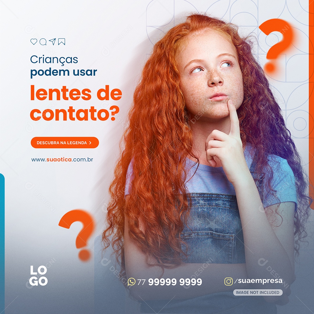 Podem Usar Lentes De Contato Social Media PSD Editável