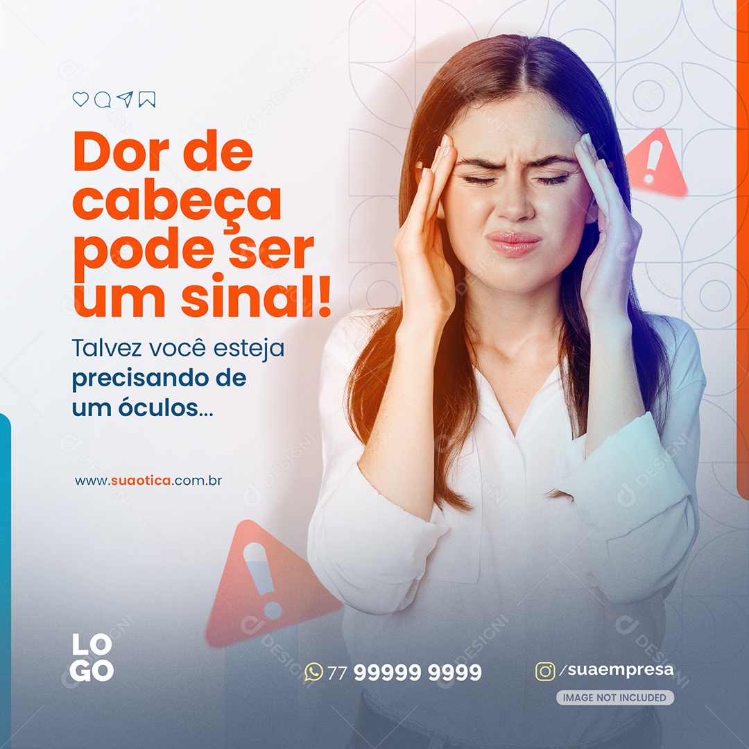 Social Media Dor De Cabeça Pode Ser Um Sinal PSD Editável