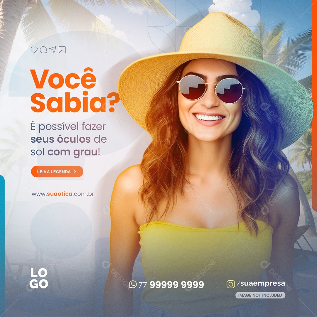 Seus Óculos De Sol Com Grau Social Media PSD Editável