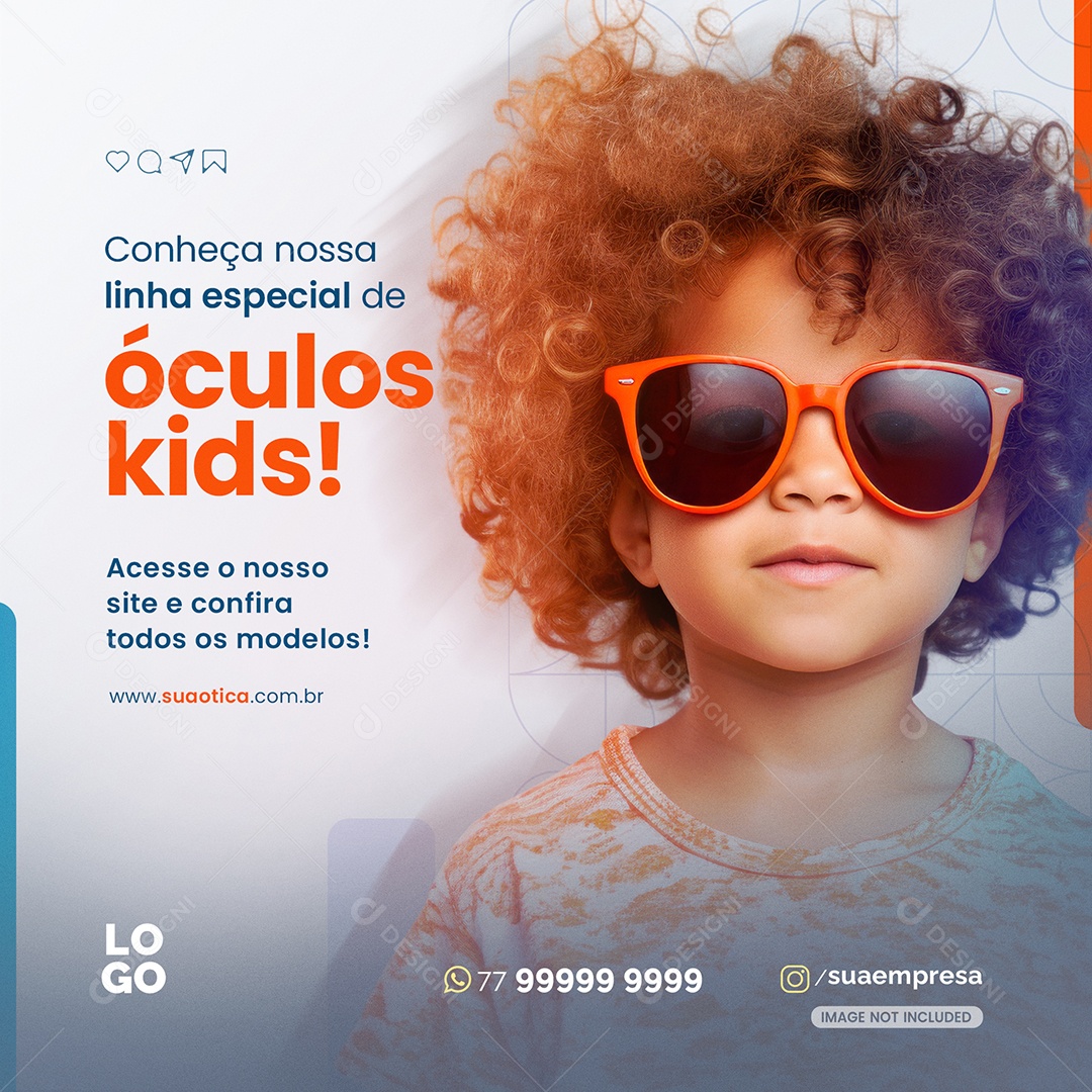 Social Media Linha Especial De Óculos Kids PSD Editável