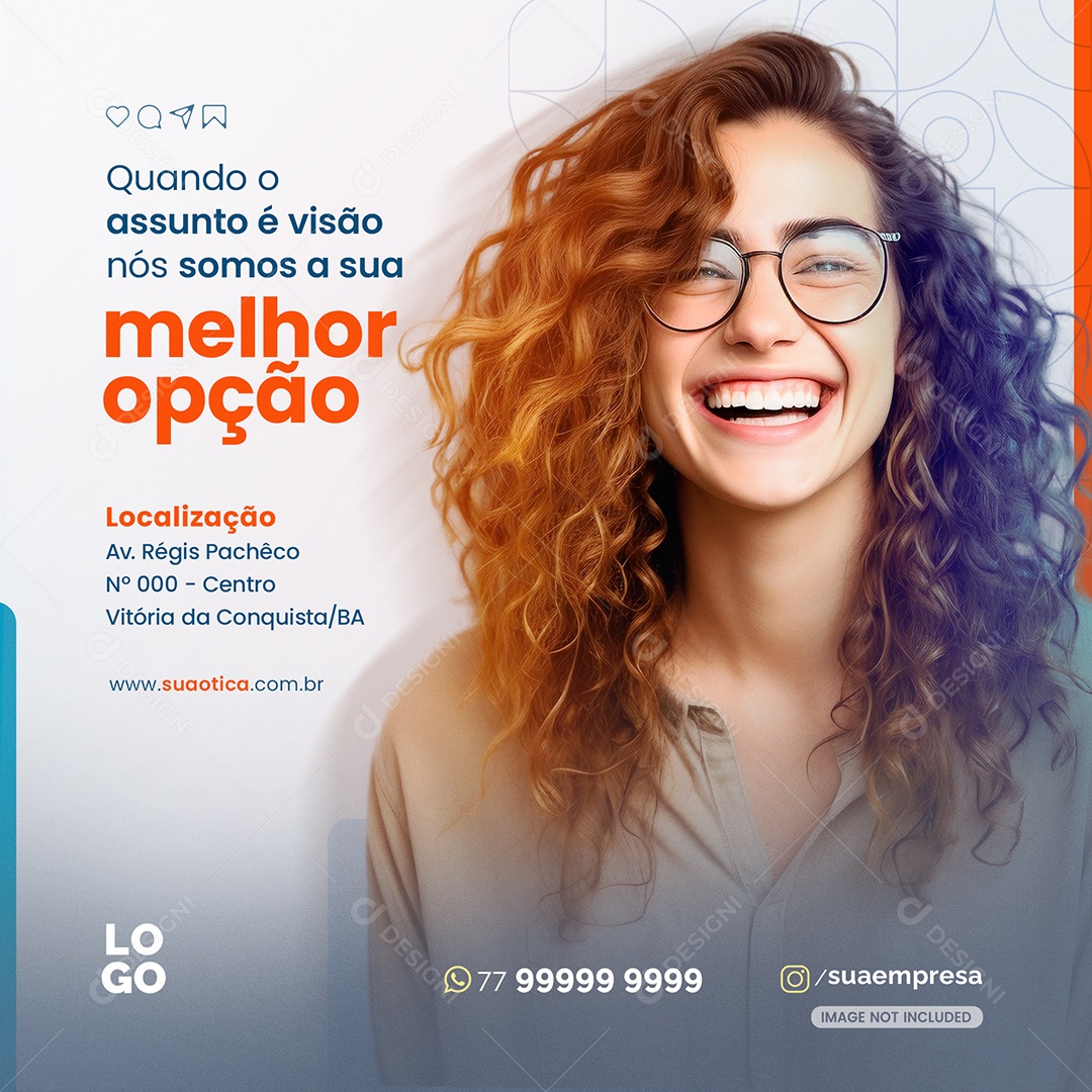 Social Media Quando o Assunto é Visão Ótica PSD Editável