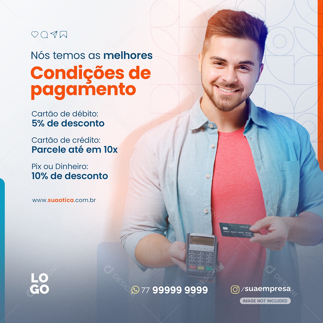 Melhores Condições De Pagamento Ótica Social Media PSD Editável