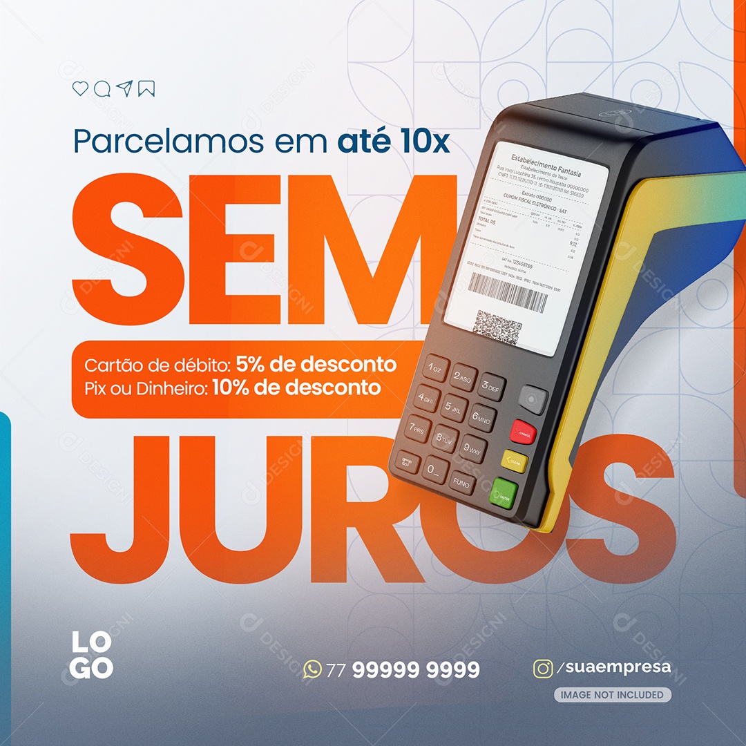 Social Media Parcelamos em Até 10x Sem Juros Ótica PSD Editável