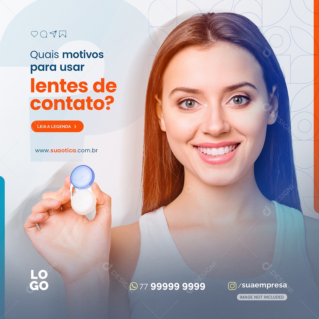 Motivos Para Usar Lentes De Contato Social Media PSD Editável