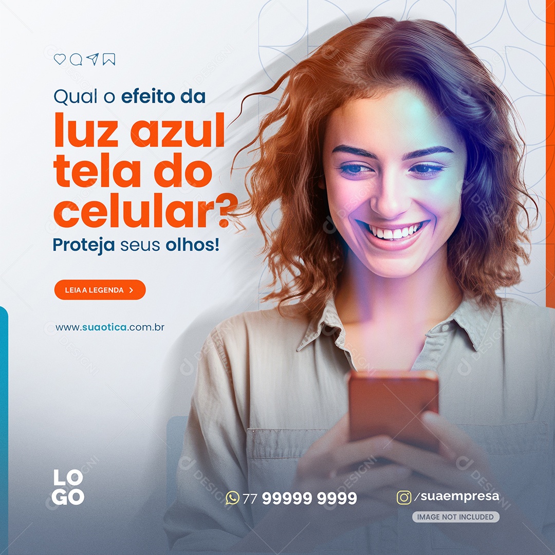 Social Media Protect Your Eyes Editable Optics PSD