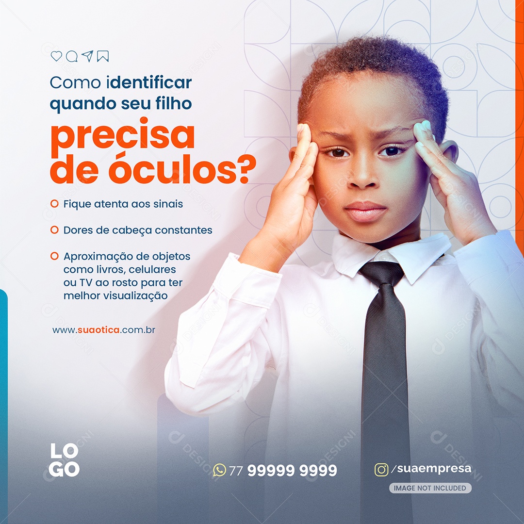 Social Media Seu Filho Precisa De Óculos PSD Editável