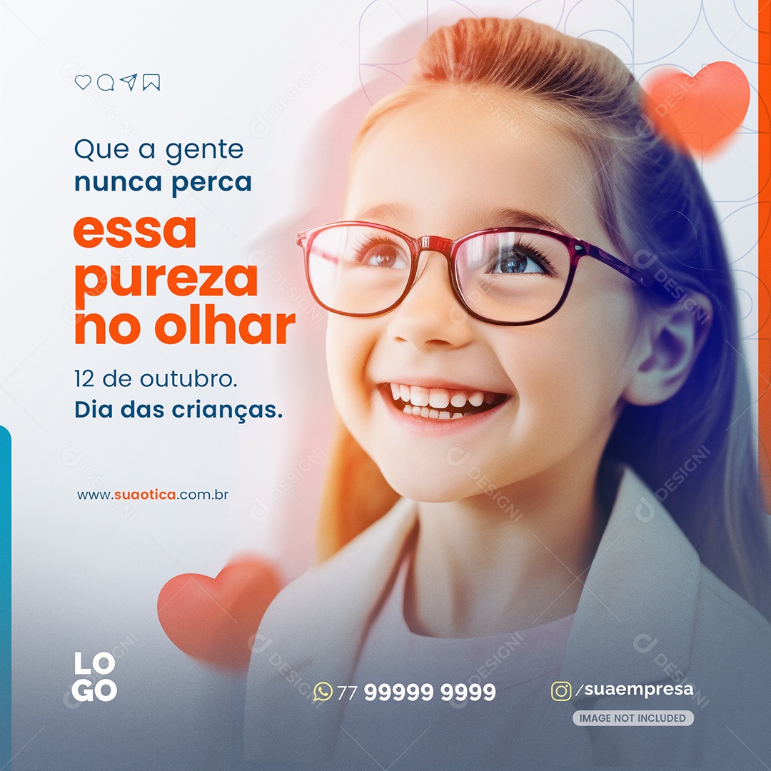 Social Media Essa Pureza No Olhar Ótica PSD Editável