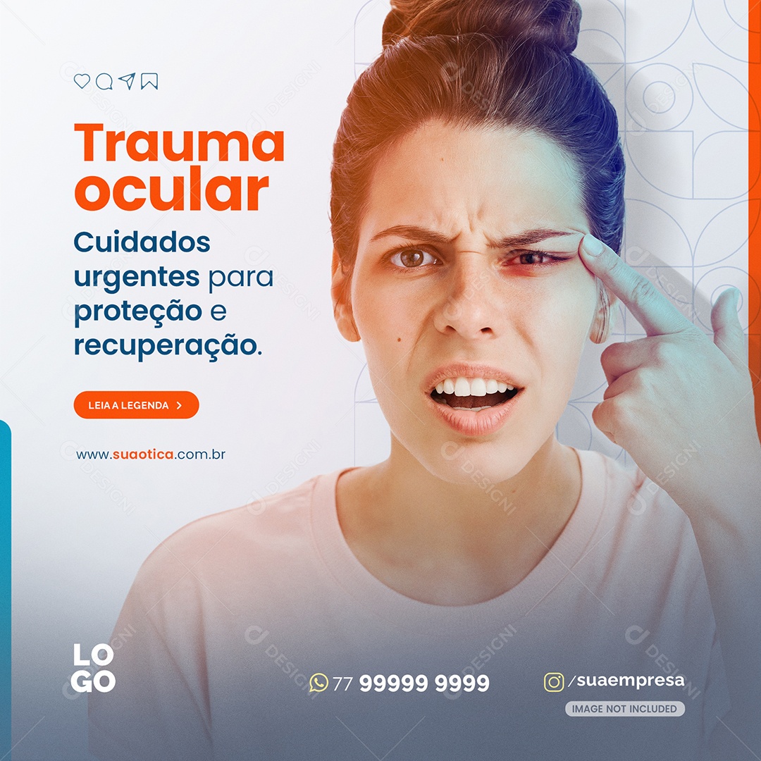 Social Media Trauma Ocular Proteção e Recuperação PSD Editável