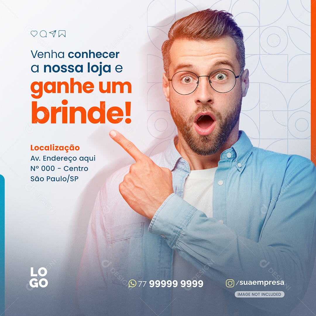 Social Media Venha Conhecer a Nossa Loja Ótica PSD Editável