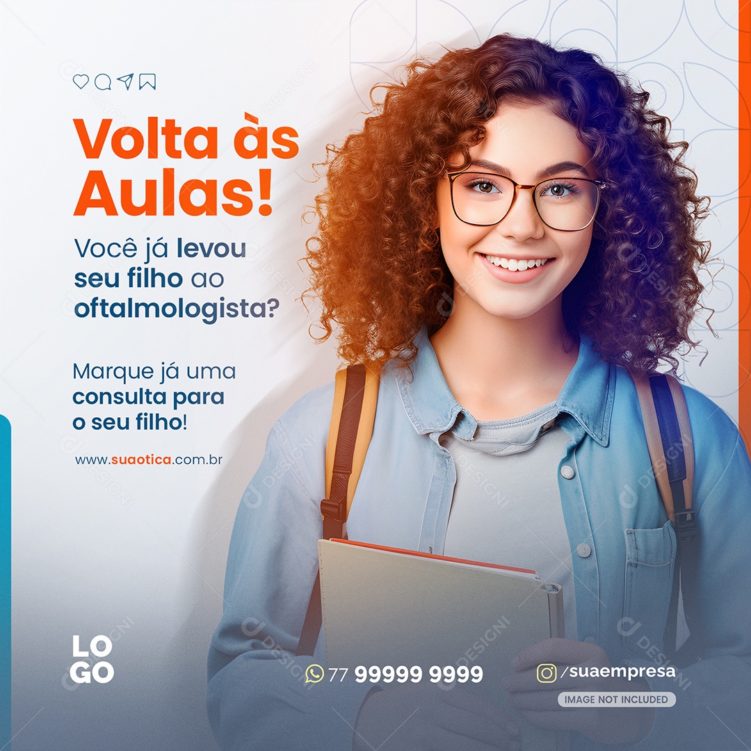 Social Media Você Já Levou Seu Filho Ao Oftalmologista PSD Editável