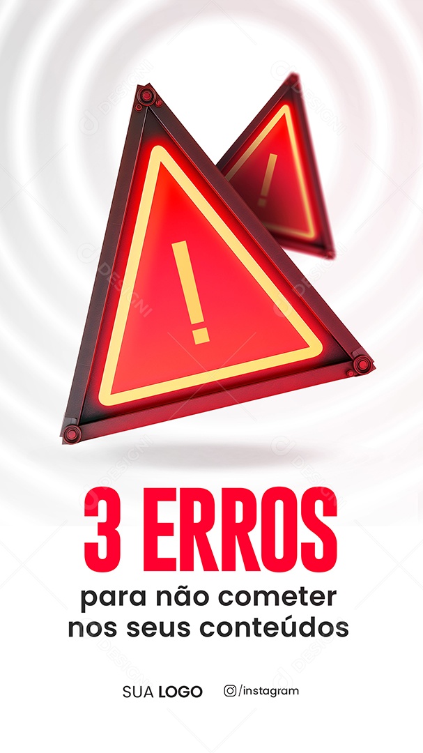 Social Media Story 3 Erros Para Não Cometer Nos Seus Conteúdos PSD Editável