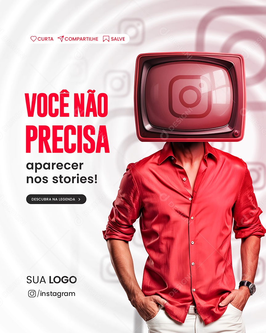 Social Media Você Não Precisa Aparecer Nos Stories PSD Editável