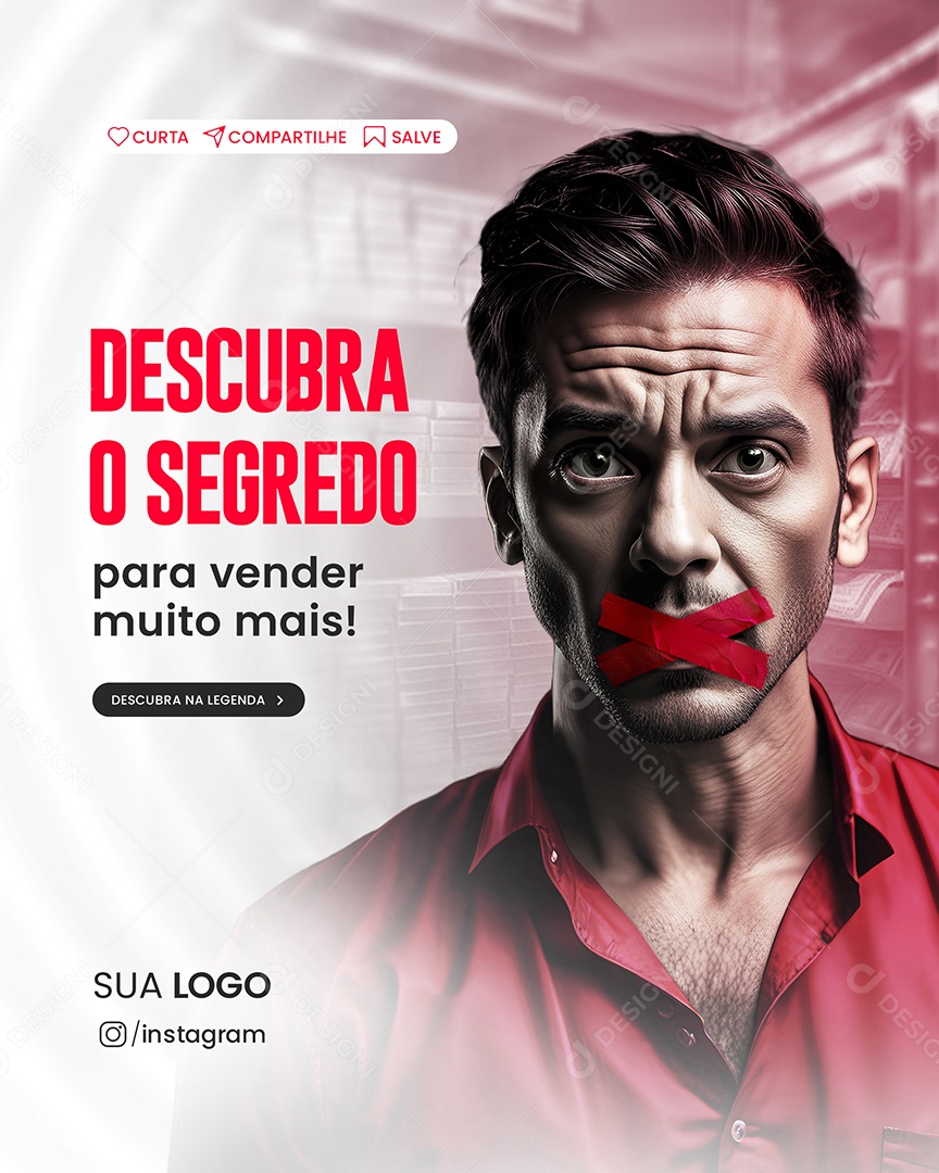 Descubra o Segredo Para Vender Muito Mais Social Media PSD Editável
