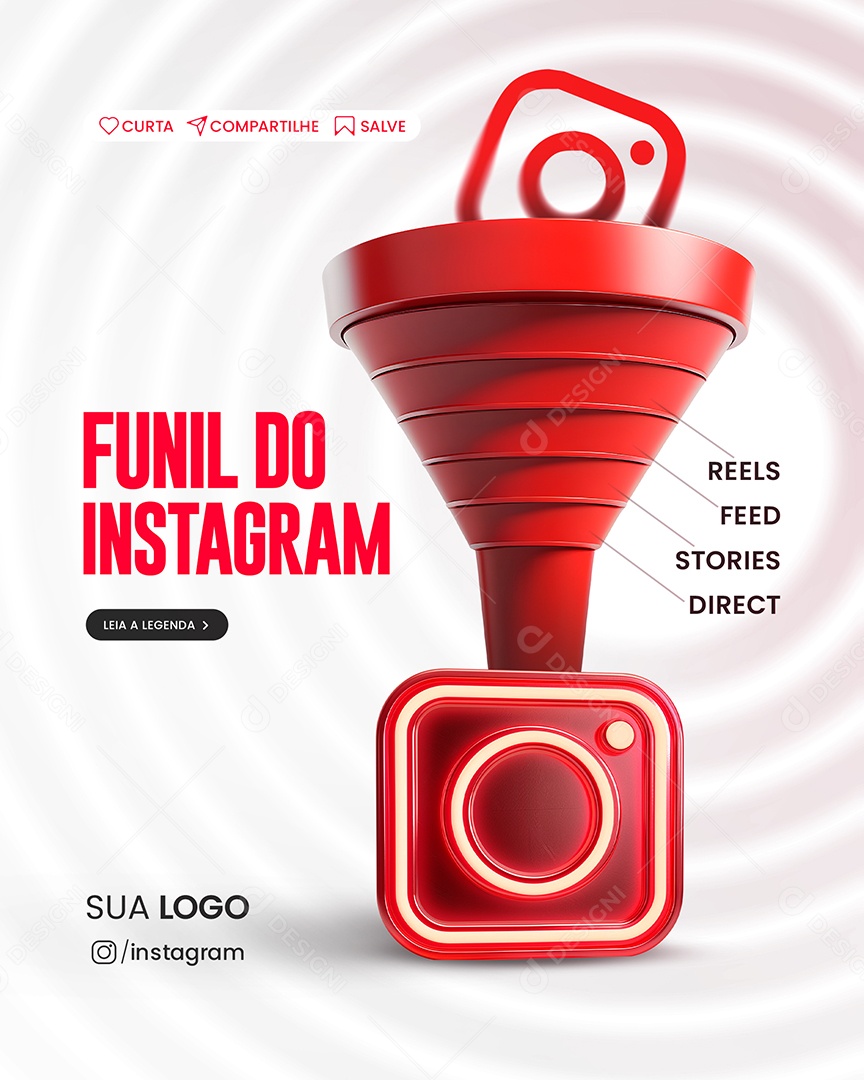 Social Media Funil Do Instagram Reels Feed Stories Direct PSD Editável