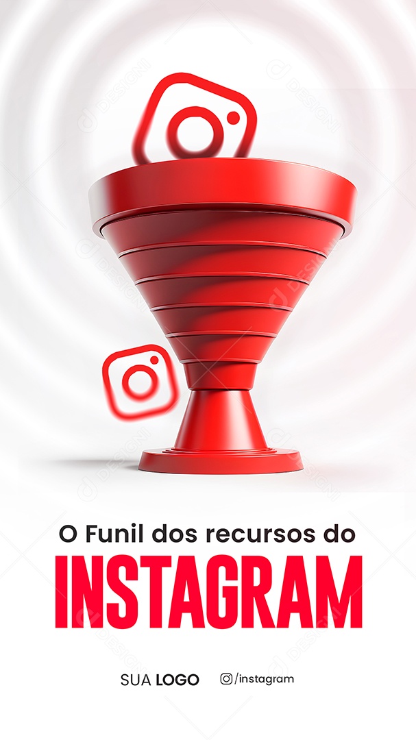 Social Media Story O Funil Dos Recursos Do Instagram PSD Editável