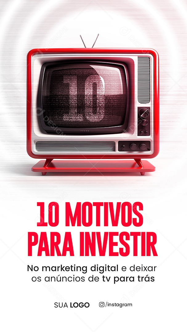 Social Media Story 10 Motivos Para Investir No Marketing PSD Editável