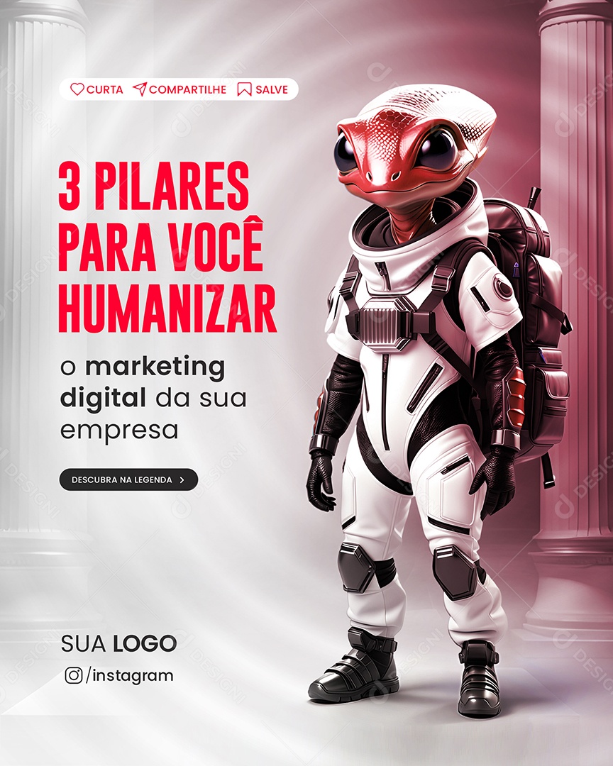 Social Media 3 Pilares Para Você Humanizar Marketing Digital PSD Editável
